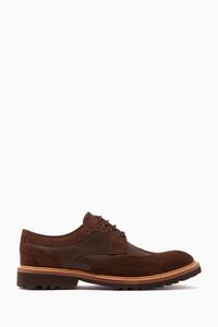 Brogue Derby Shoes in Suede & Leather