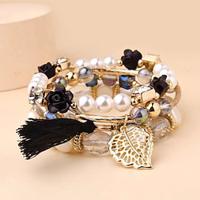 Women's Bead Bracelet Fancy Fashion Leaf Elegant Fashion Cute Luxury Alloy Bracelet Jewelry Gold For Party Evening Birthday Lightinthebox - thumbnail