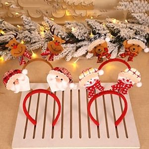 4 Pack Snowman Santa Claus Reindeer Headpiece Men's Women's Unisex Couple's Christmas Christmas Carnival Christmas Eve Polyester Headpiece miniinthebox