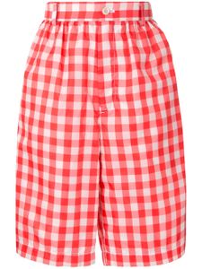 Comme Des Garçons Girl gingham checked knee-length shorts - Red