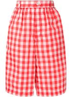 Comme Des Garçons Girl gingham checked knee-length shorts - Red