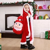 Santa Claus Mrs.Claus Cape Cloak Santa Suits Boys Girls' Christmas Christmas Christmas Eve Kid's Christmas Polyester Cloak Lightinthebox - thumbnail