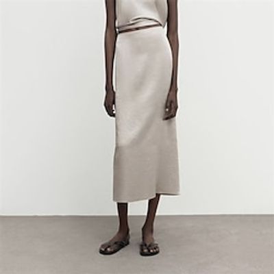 Women's Skirt Long Skirt Midi Champagne Skirts Ruched Fashion Elegant Casual Street Daily S M L miniinthebox