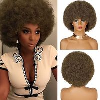 Brown Wigs for Women Light Brown Afro Wig for Black Women Puffy Light Brown Afro Wigs 70S Large Bouncy and Soft Natural Looking Wig Short Afro Kinky Curly Synthetic Wig (Brown) Lightinthebox - thumbnail