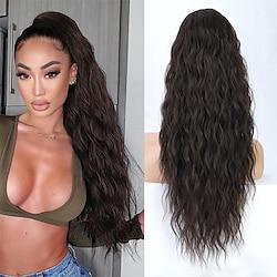 Ponytail Extension Curly Drawstring Ponytail Extension for Black Women Long Wavy Fake Pony Tails Hair Extensions Synthetic Hairpiece for Women Daily Use Lightinthebox