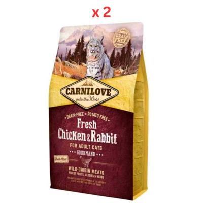 Carnilove Fresh Chicken & Rabbit For Adult Cats 2kg (Pack of 2)