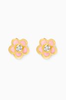 Flower Diamond Stud Earrings in 18kt Yellow Gold - thumbnail