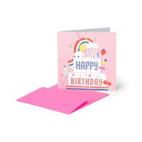 Legami Greeting Card - Small - Rainbow - Cake (7 x 7 cm)