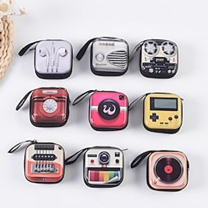 3pcs Creative Retro Coin Purse Mini Earphone Bag Cartoon Wallet Cute Children Kids Girls Wallet Earphone Storage Box Christmas Gift Lightinthebox