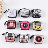 3pcs Creative Retro Coin Purse Mini Earphone Bag Cartoon Wallet Cute Children Kids Girls Wallet Earphone Storage Box Christmas Gift Lightinthebox - thumbnail