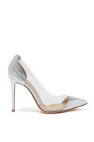 Metallic Nappa Leather And Plexi Pumps - thumbnail