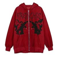 Women's Hoodie Sweatshirt Zip Up Blue Light Brown Dark Gray Graphic Long Sleeve M L XL XXL XXXL Lightinthebox - thumbnail