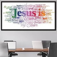 Words  Quotes Wall Art Canvas Jesus Is Prints and Posters Portrait Pictures Decorative Fabric Painting For Living Room Pictures No Frame miniinthebox - thumbnail