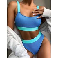 Women's Swimwear Bikini Normal Swimsuit 2 Piece Color Block Beach Wear Holiday Bathing Suits Lightinthebox