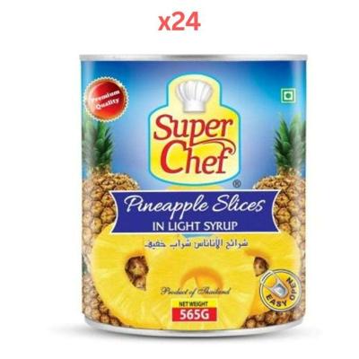 Super Chef Pineapple Slice In Light Syrup 565Gm (Pack Of 24)