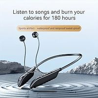 Wireless Neck-mounted Sports Audio Headphones Led Hd Digital Display Built-in High-capacity Battery Non-invasive Semi-in-ear Headphones Waterproof And Sweatproof Lightinthebox - thumbnail
