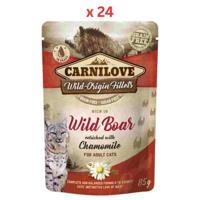 Carnilove Wild Boar Enriched With Chamomile For Adult Cats (Wet Food Pouches) 24x85g
