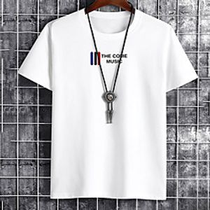 Men's Unisex Tee T shirt Hot Stamping Graphic Prints Letter Plus Size Print Short Sleeve Casual Tops Cotton Basic Fashion Designer Big and Tall White Black Khaki miniinthebox