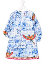 Stella Jean Kids parrot print shift dress - Blue