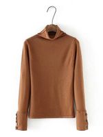 Casual Solid High Collar Knit Sweater