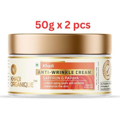 Khadi Organique Anti Wrinkle Cream ( Saffron & Pappaya) 50g (Pack Of 2) Khadi Organique Anti Wrinkle Cream ( Saffron & Pappaya) 50g (Pack Of 2)