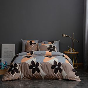 Duvet cover set with zipper with floral pattern printed, exceptionally breathable and comfortable miniinthebox