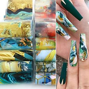 20 pcs Marble Nail Foils Transfer Stickers Nail Art Supplies Foil Transfers Decals Marble Nail Foil Holographic Starry Sky Paper Nail Art Design Decoration for Women Girls DIY Manicure Tips Lightinthebox