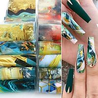 20 pcs Marble Nail Foils Transfer Stickers Nail Art Supplies Foil Transfers Decals Marble Nail Foil Holographic Starry Sky Paper Nail Art Design Decoration for Women Girls DIY Manicure Tips Lightinthebox - thumbnail