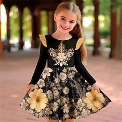 Girls' 3D Floral Ruffle Dress Long Sleeve 3D Print Spring Fall Sports Outdoor Daily Holiday Cute Casual Beautiful Kids 3-12 Years Casual Dress A Line Dress Above Knee Polyester Regular Fit Lightinthebox Girls' 3D Floral Ruffle Dress Long Sleeve 3D Print Spring Fall Sports Outdoor Daily Holiday Cute Casual Beautiful Kids 3-12 Years Casual Dress A Line Dress Above Knee Polyester Regular Fit Lightinthebox