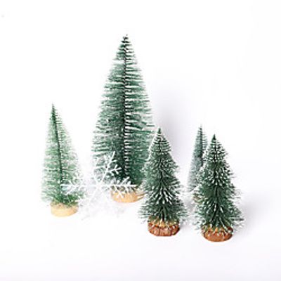 Christmas Mini White Tree Desktop Small Pine Needle Tree Decorated Cedar Table Set Pagoda Tree miniinthebox