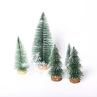 Christmas Mini White Tree Desktop Small Pine Needle Tree Decorated Cedar Table Set Pagoda Tree miniinthebox - thumbnail