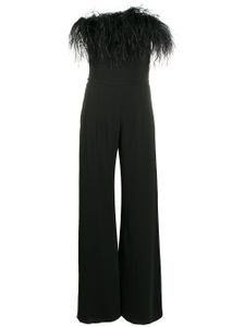 16Arlington feather trim jumpsuit - Black