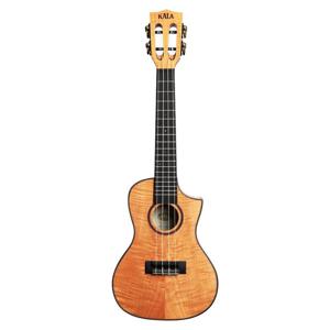 Kala Solid Flame Maple Series - Concert Ukulele - Cutaway - Natural Maple (Includes Bag)