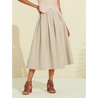 Linen Clean Fit Midi Skirt Lightinthebox