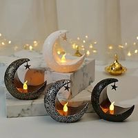 New star and moon candle holder, Middle Eastern festival decoration, Arabic lantern, electronic candle lantern, wind lantern Lightinthebox - thumbnail