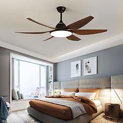 Ceiling Fans with Lights 137cm LED Stepless Dimming Ceiling Fan for Home with Remote Control Downrod Mount for Children's Room Living room Bedroom Lightinthebox