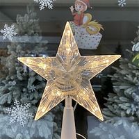 Christmas Tree Top Star Light Plastic LED Tree Top Star USB or Battery Lightinthebox - thumbnail