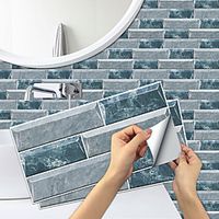 European Style Retro Blue Gray Diamond Brick Self-adhesive Tile Stickers Kitchen Stove Waterproof And Oil Proof Stickers House DIY Renovation Wall Stickers miniinthebox - thumbnail