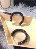 Rhinestone Round Hoop Earrings Rhinestone Round Hoop Earrings
