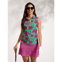 Women's Golf Polo Shirt Green Sleeveless Top Ladies Golf Attire Clothes Outfits Wear Apparel Lightinthebox