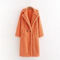 Women's Sherpa jacket Fleece Jacket Teddy Coat Warm Breathable Outdoor Daily Wear Vacation Going out Pocket Buttoned Front Hoodie Casual Lady Comfortable Solid Color Regular Fit Outerwear Long Sleeve Lightinthebox - thumbnail