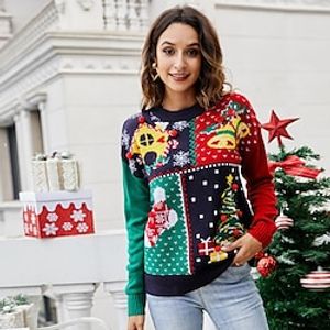 Christmas Christmas Trees Ugly Christmas Sweater / Sweatshirt Sweatshirt Pullover Print Funny Top For Women's Adults' 3D Print 100% Polyester Party Casual Daily miniinthebox
