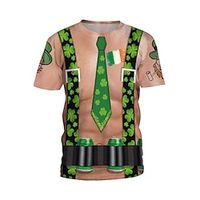 Graphic Shamrock Fashion Designer Basic Men's 3D Print T shirt Tee Short Sleeve Shirt Tee Top Street Vacation Going out St. Patrick T shirt Light Green Dark Green Green Short Sleeve Crew Neck Shirt Lightinthebox - thumbnail