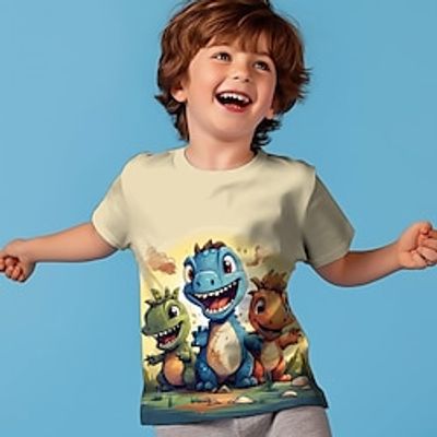 Boys 3D Cartoon Dinosaur Tee Shirt Short Sleeve 3D Print Summer Active Sports Fashion Polyester Kids 3-12 Years Crew Neck Outdoor Casual Daily Regular Fit miniinthebox Boys 3D Cartoon Dinosaur Tee Shirt Short Sleeve 3D Print Summer Active Sports Fashion Polyester Kids 3-12 Years Crew Neck Outdoor Casual Daily Regular Fit miniinthebox