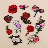 11Pcs Embroidery Rose Flower Sew Patches Iron On Patch Badge Bag Hat Dress Applique DIY