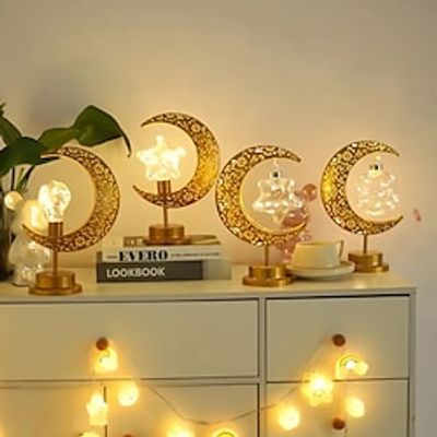 Ramadan Star Shape Table Lamp Eid Al-fitr Festive Atmosphere Decor Night Light AA Battery Powered Ramadan Holiday Living Room Bedroom Decoration Lightinthebox
