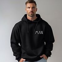 100% Cotton Men's Hoodie Pullover Basic Fashion Daily Casual Hoodies Letter Black Long Sleeve Holiday Vacation Streetwear Hooded Spring   Fall Clothing Apparel Designer S M L Lightinthebox - thumbnail