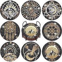 Diamond Painting Art Coasters Round Kits with Holder, Diamond Art Non Slip Coaster Kits DIY with Holder Crafts for Adults Diamond Painting Kits Supplies for Christmas Gift Lightinthebox - thumbnail