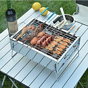 Thickened Stainless Steel Portable Barbecue Grill Household Charcoal Barbecue Grill Small Grill Lightinthebox