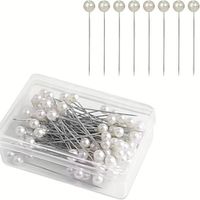 100pcs White Round Pearl Headed Pins Straight Head Pins Dressmaking Dressmaker Pins Corsage Florists Sewing Pin For Wedding Flowers Buttonholes Corsages Bridal Floral Craft. miniinthebox